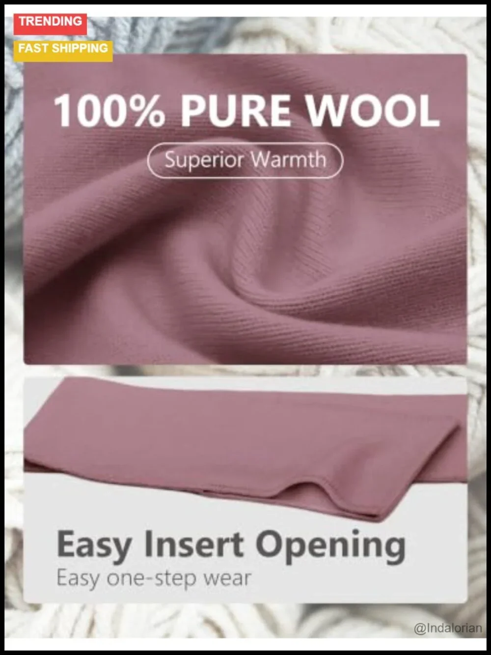 100% Wool Chunky Pull Through Scarf with Slip-through Loop, Gift Box, Winter